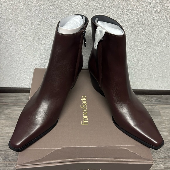 Franco Sarto Vivian Bootie In Castagno Brown Leather - Picture 7 of 9